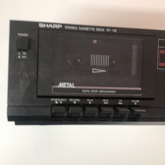 Vintage Sharp RT-115 black stereo cassette deck Dolby B noise reduction As Is - Picture 13 of 16